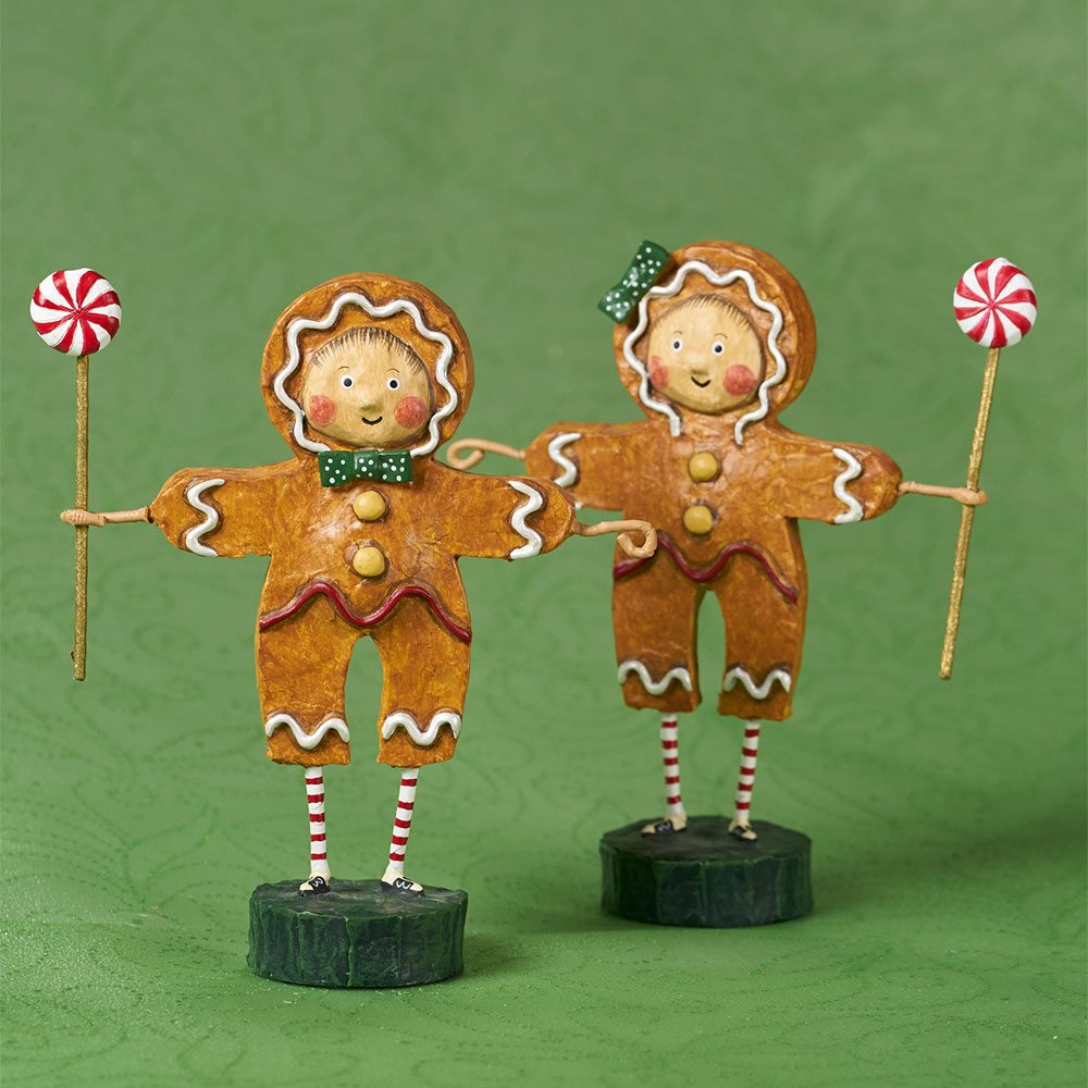 Lori Mitchell Figurine - Gingerbread Boy and Girl Figurine - Wooden Duck Shoppe