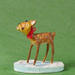 Lori Mitchell Figurine - Baby Reindeer Figurine - Wooden Duck Shoppe