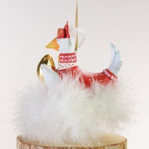 Patience Brewster - Mini Goose a Laying Ornament | Wooden Duck Shoppe