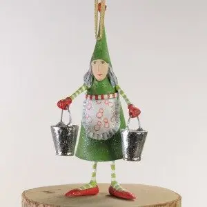 Patience Brewster - Mini Maid a Milking Ornament | Wooden Duck Shoppe