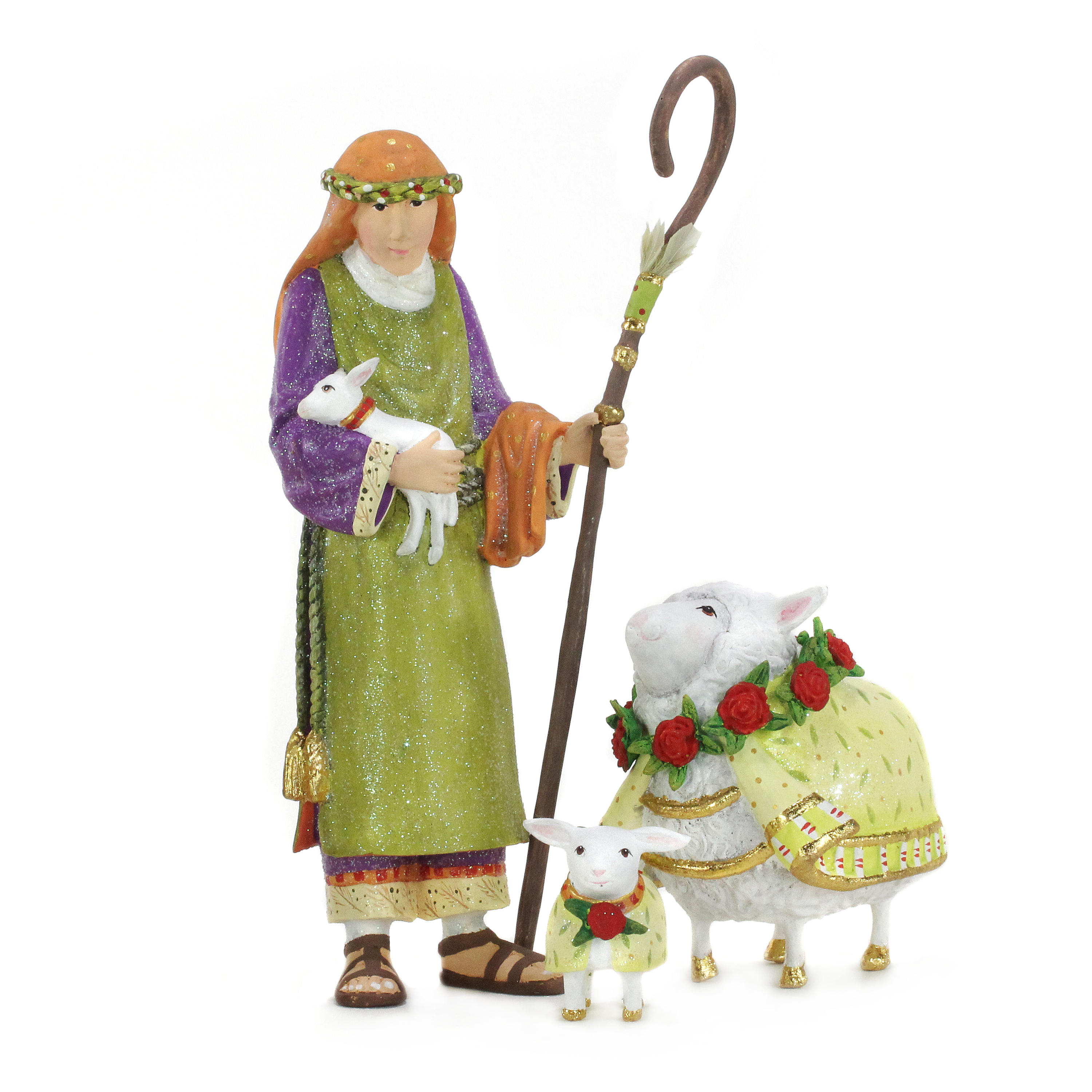 Nativity Shepherd and Sheep Figures