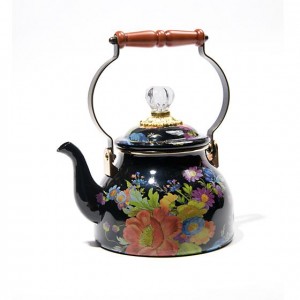 Iconic Black & White Courtly Check Enamel Tea Kettle by Mackenzie-Chil –, VESIMI Design