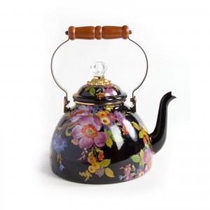 Iconic Black & White Courtly Check Enamel Tea Kettle by Mackenzie-Chil –, VESIMI Design