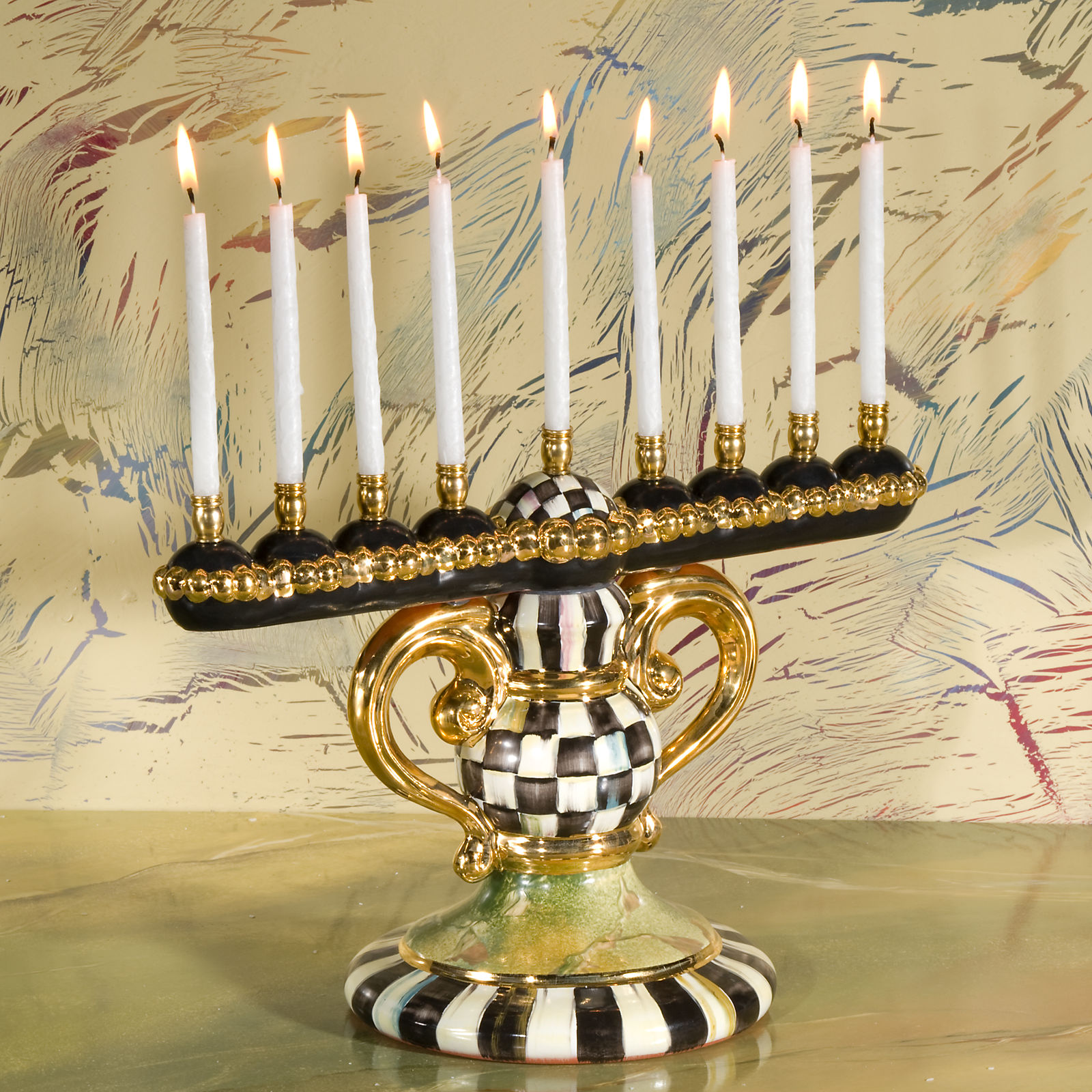 Wooden Duck Shoppe - Courtly Check Menorah