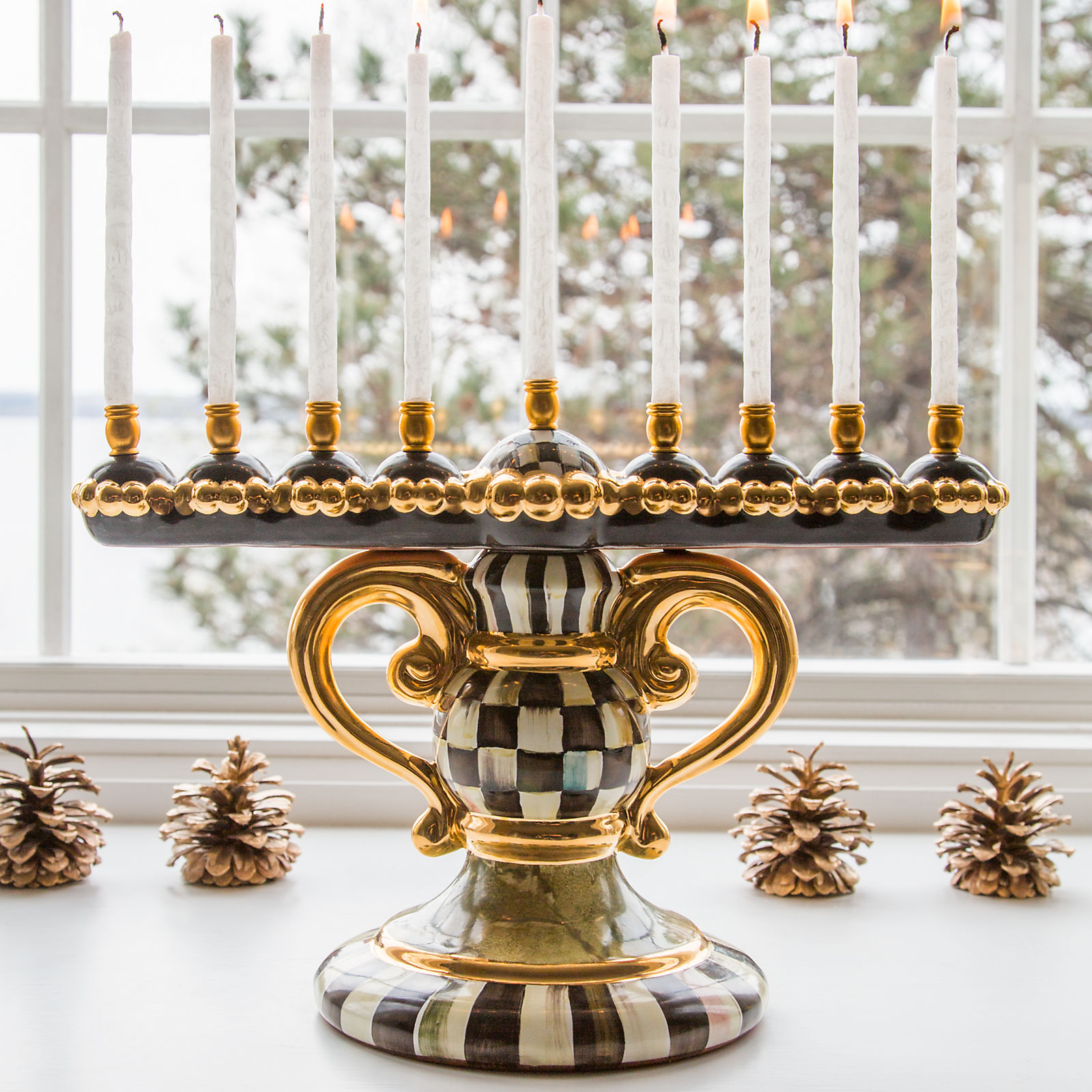 Wooden Duck Shoppe - Courtly Check Menorah