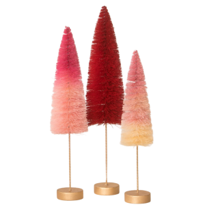 Bethany Lowe – Strawberries and Cream Bottle Brush Trees – Set of 3 -  Wooden Duck Shoppe