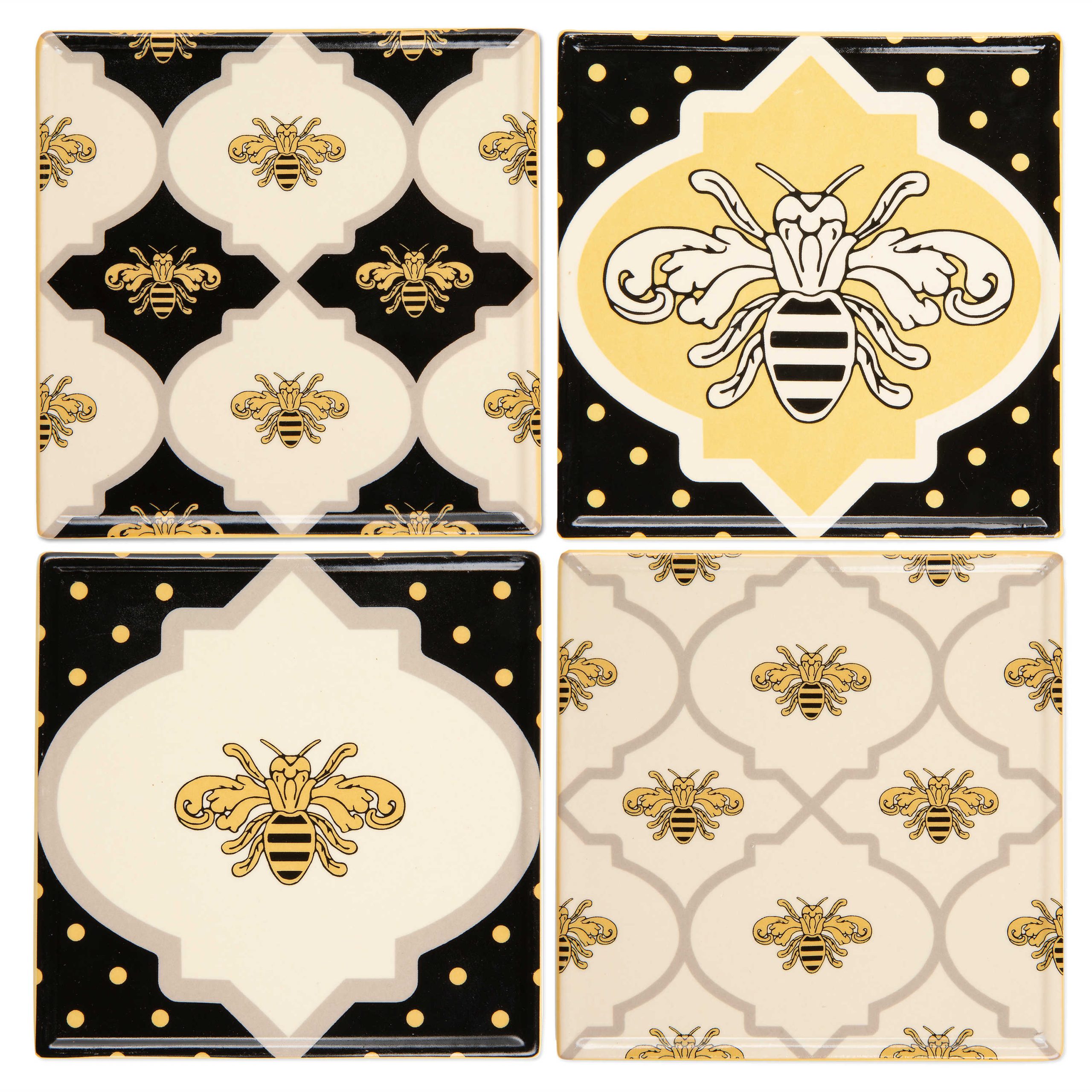 MacKenzie-Childs – Queen Bee Coasters – Set of 4 - Wooden Duck