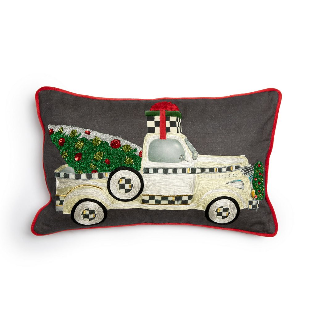 MacKenzie-Childs – Farmhouse Holiday Truck Pillow - Wooden Duck Shoppe