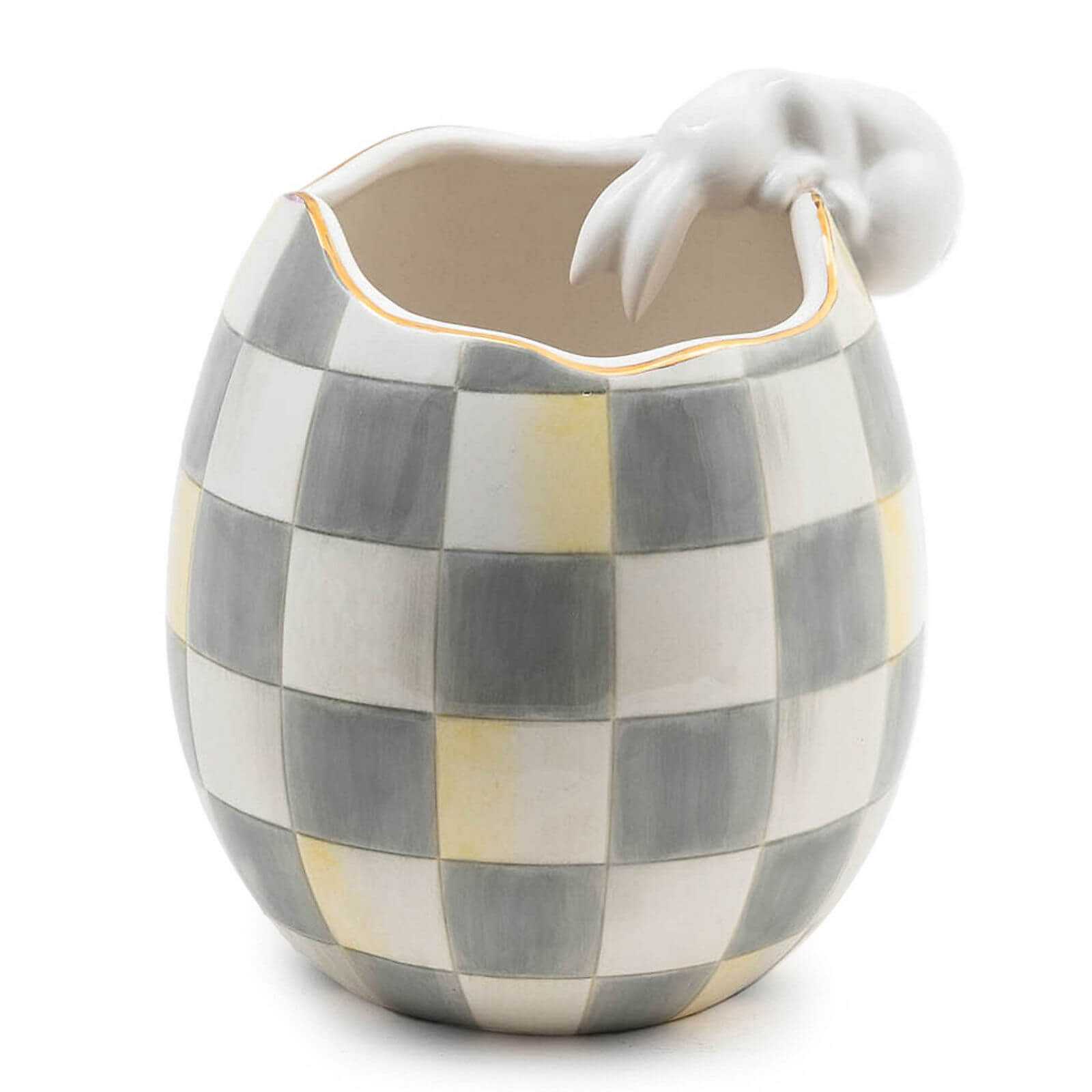 MacKenzie-Childs – White Rabbit Vase - Wooden Duck Shoppe