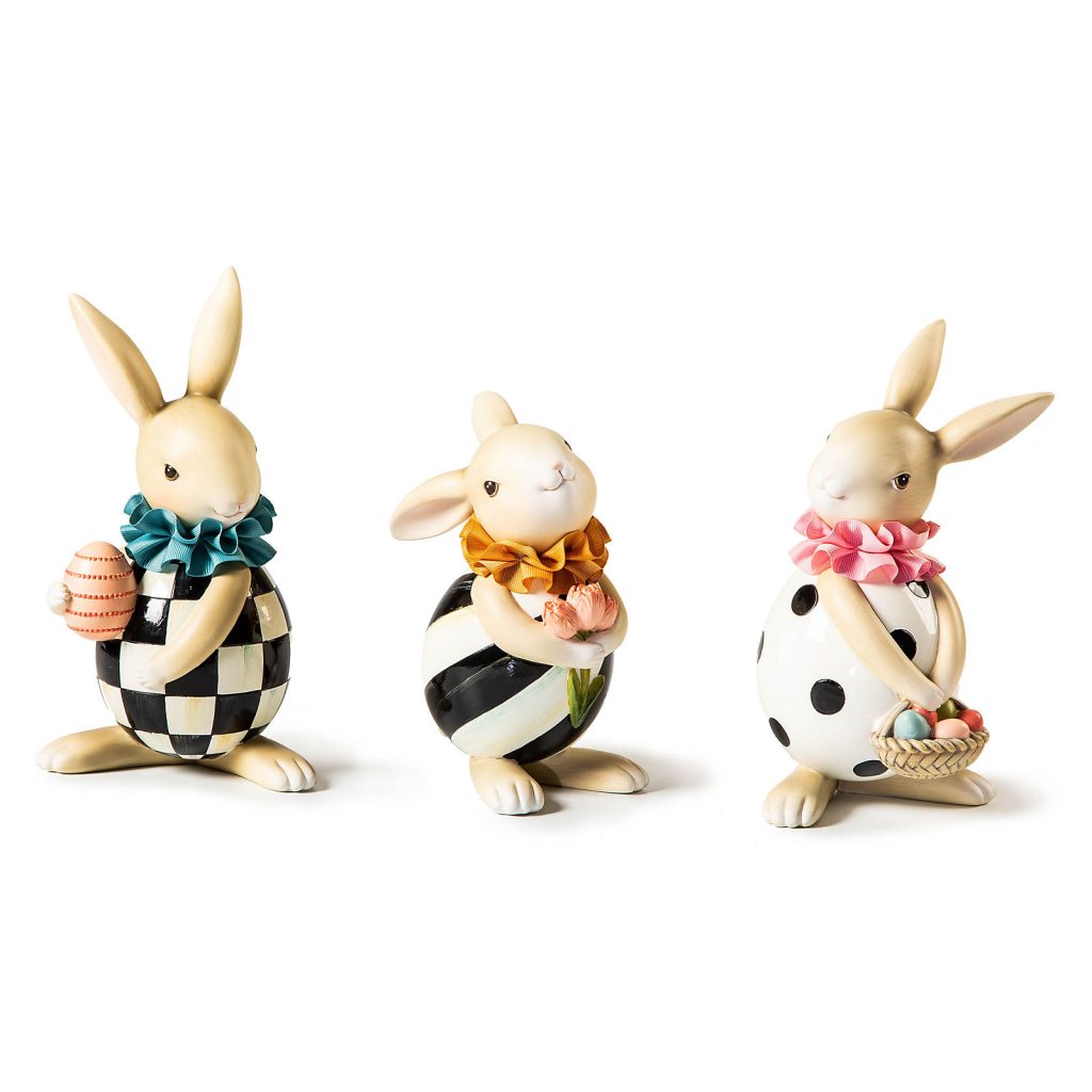 MacKenzie-Childs – Spring Fling Rabbit Trio - Wooden Duck Shoppe